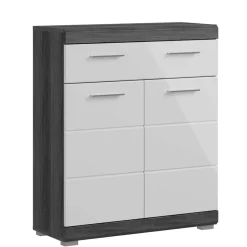 Bad Vertiko in Weiß Hochglanz & Grau - Nancys