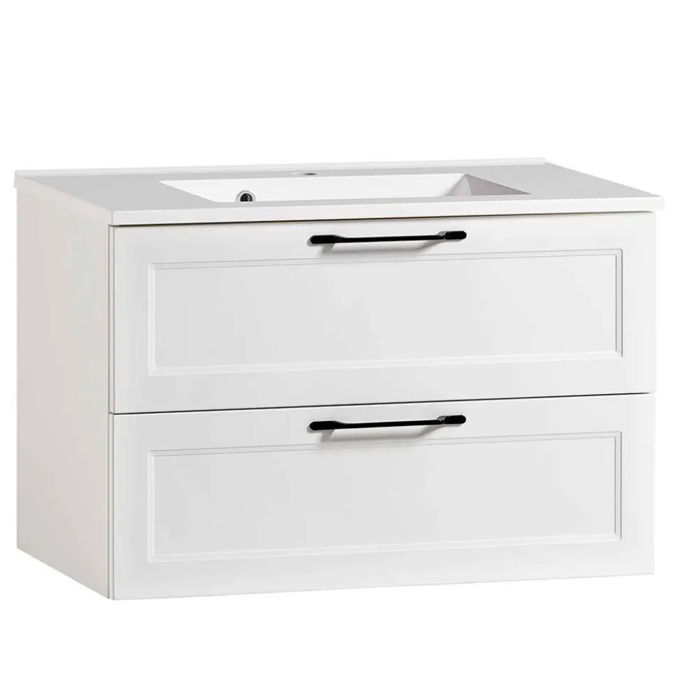 Bad Waschplatz Einrichtung in Weiß - Gyatso (dreiteilig)