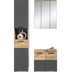 Bad Waschplatz mit Hochschrank Set - Depart (dreiteilig)