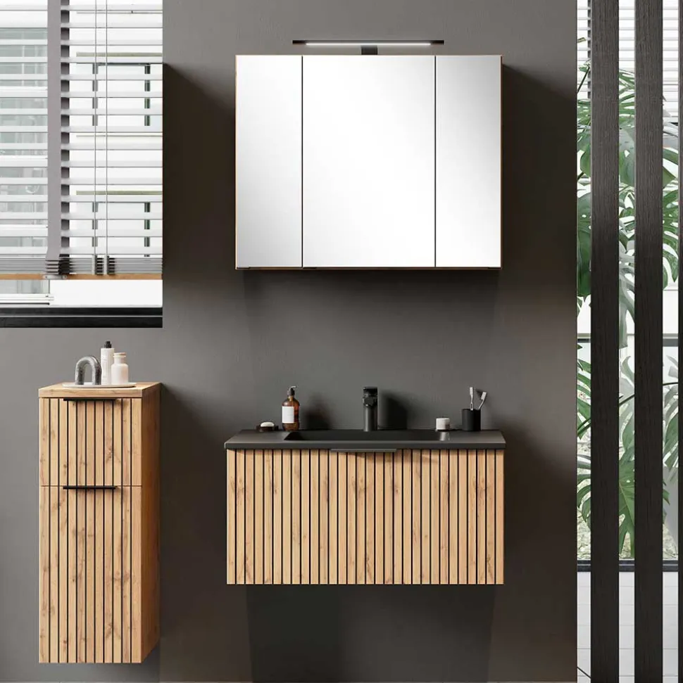 Bad Waschplatz Mobiliar Set - Crystoga (dreiteilig)