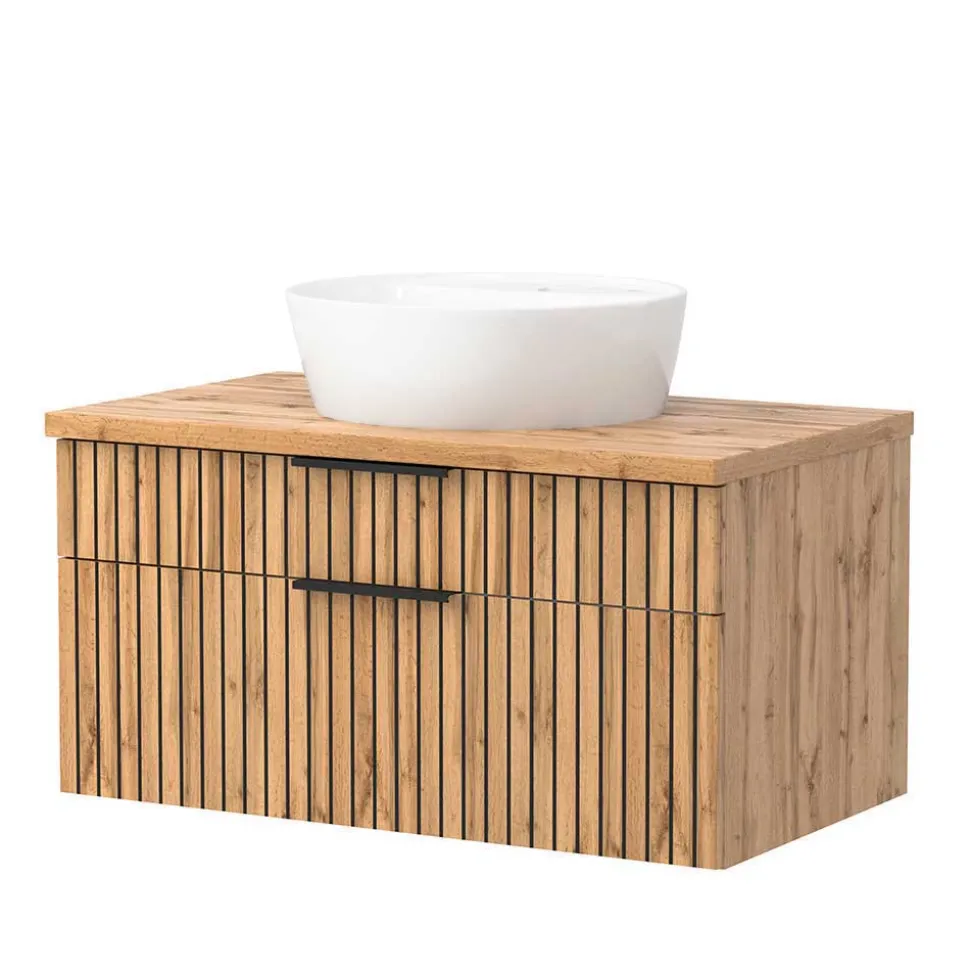 Bad Waschtisch & Midischrank Set - Crystoga (dreiteilig)