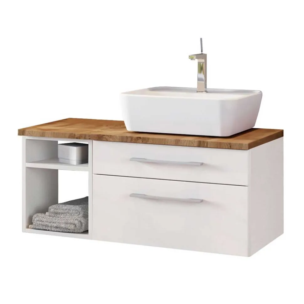 Bad Waschtisch Kombi in Weiß - Enwicos (dreiteilig)