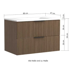 Bad Waschtisch mit Becken 80 cm breit - Ucaida