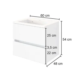 Bad Waschtisch mit Becken in Grau & Holz Optik - Athrin