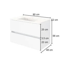 Bad Waschtisch mit Becken in Grau & Holz Optik - Athrin