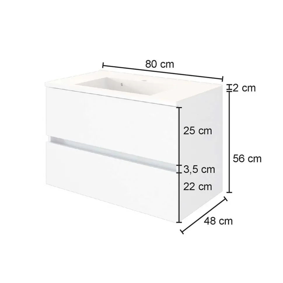 Bad Waschtisch mit Becken in Grau & Holz Optik - Athrin