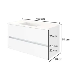 Bad Waschtisch mit Becken in Grau & Holz Optik - Athrin