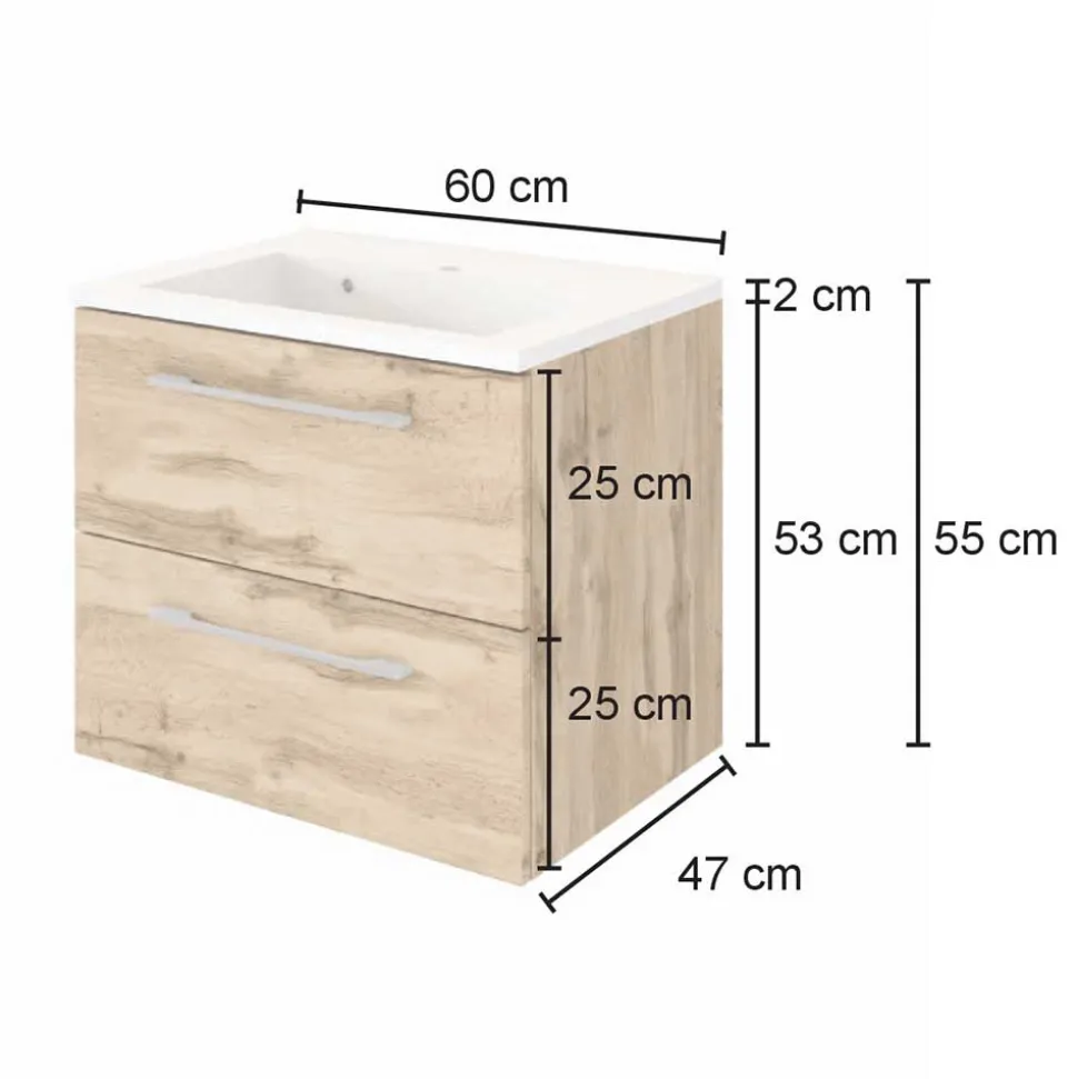 Bad Waschtisch mit Mineralgussbecken - Yazemina
