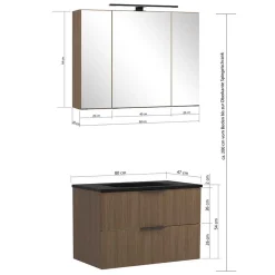 Badausstattung Badblock Möbelset - Ucaida (dreiteilig)