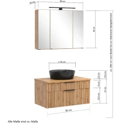 Badausstattung Möbel-Kombi modern - Crystoga (vierteilig)