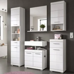 Badblock Möbelset in Weiß - Henriette (fünfteilig)