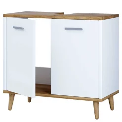 Badeinrichtung in Weiß & Wildeiche Honig - Luzern (vierteilig)