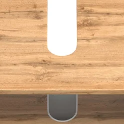 Badeinrichtung in Wildeiche mit Schwarz - Crystoga (vierteilig)