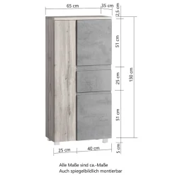 Badeinrichtung Möbel Kombination - Jambi (dreiteilig)
