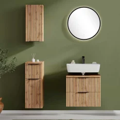 Badeinrichtung mit Lichtspiegel Set - Crystoga (vierteilig)