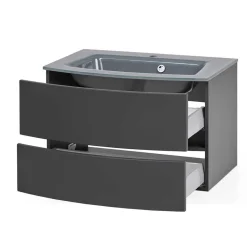 Badeinrichtung Set in Dunkelgrau - Natarivos (dreiteilig)