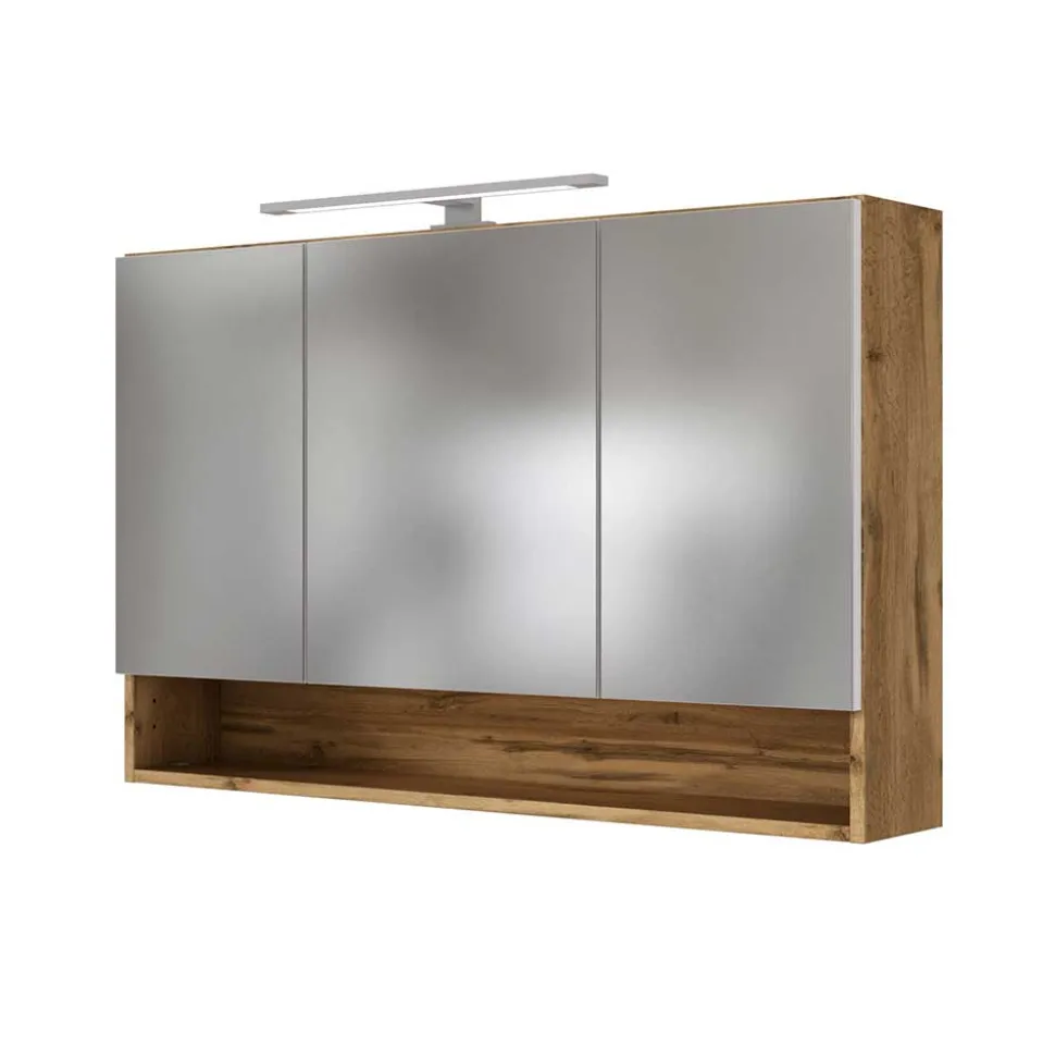 Badezimmer 3D Spiegelschrank in Holz Nachbildung - Lemnas
