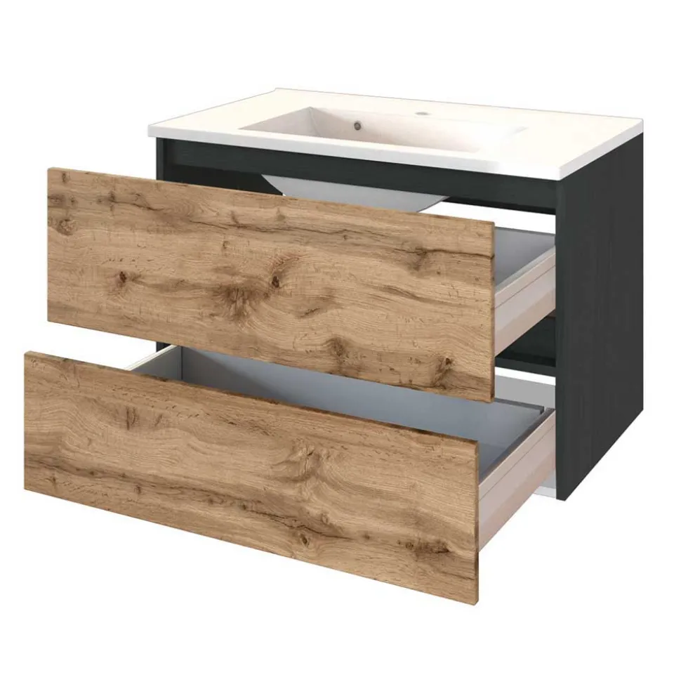 Badezimmer Einrichtung Set - Schränke - Endely (sechsteilig)