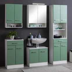 Badezimmer Hängeschrank mit Front Grün - Loenixa