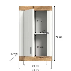 Badezimmer Hängeschrank 45x76x20 cm - Hihat