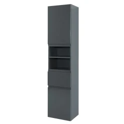 Badezimmer Hochschrank Blaxin in Anthrazit Hochglanz