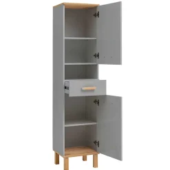 Badezimmer Hochschrank in Platingrau - Nienzo