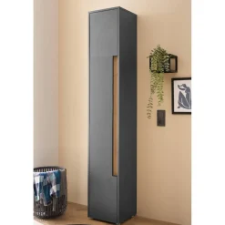 Badezimmer Hochschrank in Anthrazit - Ahilav