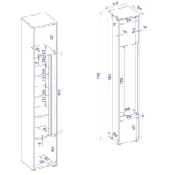 Badezimmer Hochschrank in Anthrazit - Ahilav