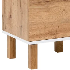 Badezimmer Hochschrank in Eiche NB mit Weiß - Voinla