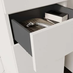 Badezimmer Hochschrank in Hellgrau - Dolida