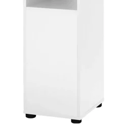 Badezimmer Hochschrank in Weiß mit Wildeiche - Alenta