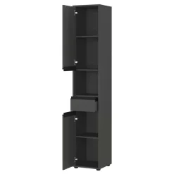 Badezimmer Hochschrank in Dunkelgrau - Rufu