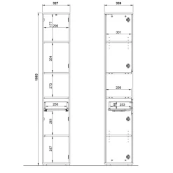 Badezimmer Hochschrank in Dunkelgrau - Rufu