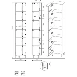 Badezimmer Hochschrank mit Spiegeltür - Nadals