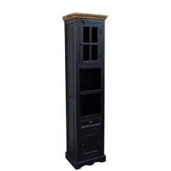 Badezimmer Hochschrank Sentiments in Schwarz Mangobaum