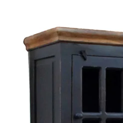 Badezimmer Hochschrank Sentiments in Schwarz Mangobaum