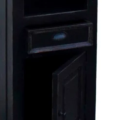 Badezimmer Hochschrank Sentiments in Schwarz Mangobaum