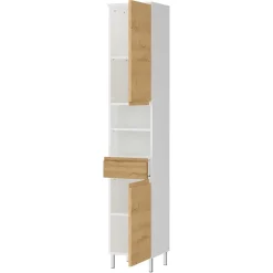 Badezimmer Hochschrank zweifarbig - Aspariavo