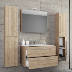 Badezimmer in Holznachbildung Sonoma-Eiche - Caleena (vierteilig)