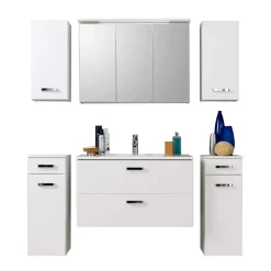 Badezimmer Kombination Sagunis in Weiß (sechsteilig)