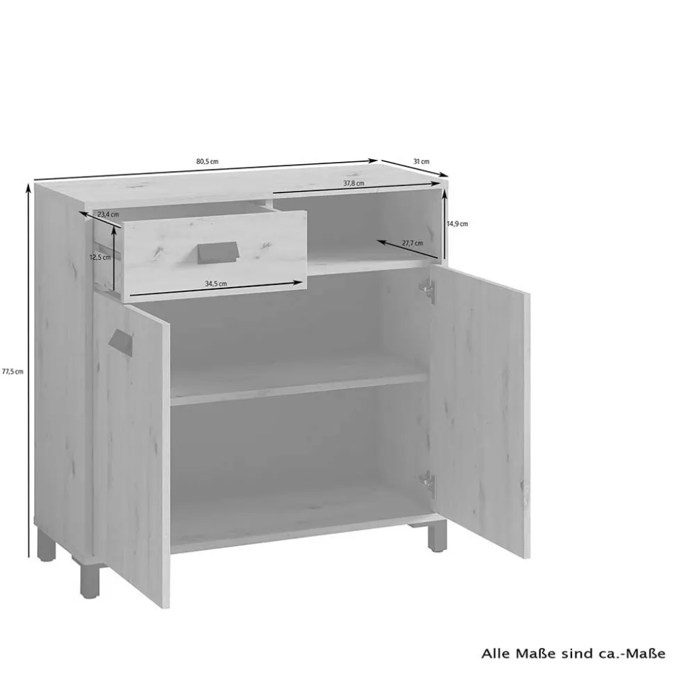 Badezimmer Kommode in Weiß mit Schwarz - Envaton