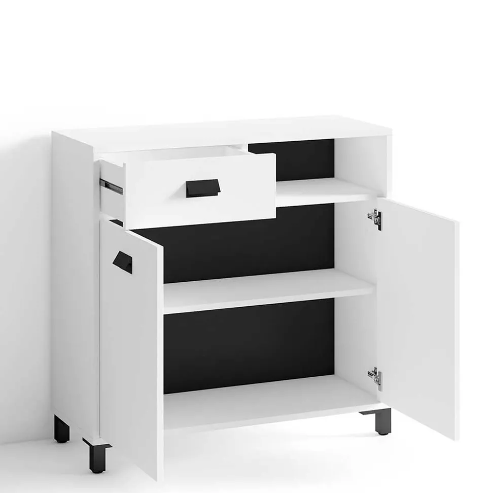 Badezimmer Kommode in Weiß mit Schwarz - Envaton