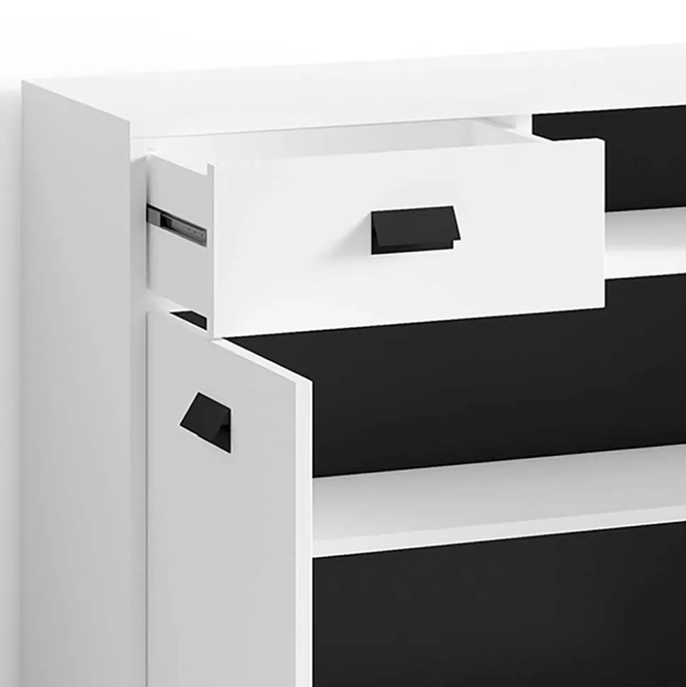 Badezimmer Kommode in Weiß mit Schwarz - Envaton