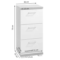 Badezimmer Kommode mit drei Schubladen - Asutria