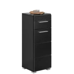 Badezimmer Möbelblock in Schwarz - Culina (fünfteilig)