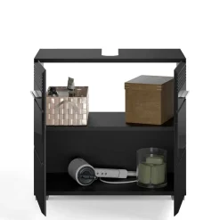 Badezimmer Möbelblock in Schwarz - Culina (fünfteilig)