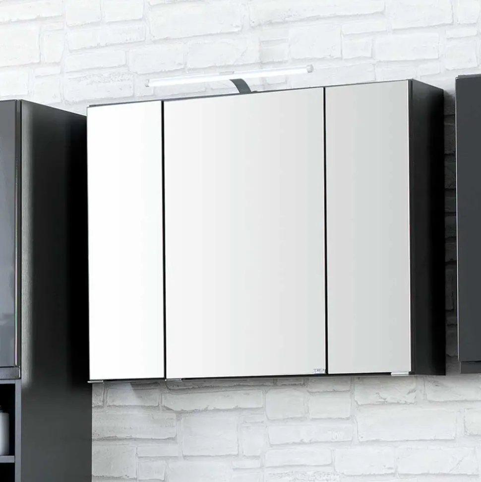 Badezimmer Möbelset Blaxin in Anthrazit Hochglanz (fünfteilig)