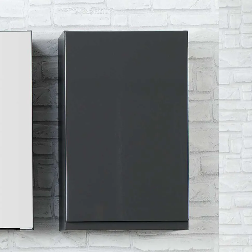 Badezimmer Möbelset Blaxin in Anthrazit Hochglanz (fünfteilig)