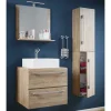 Badezimmer Möbelset in Holzoptik - Caleena (dreiteilig)