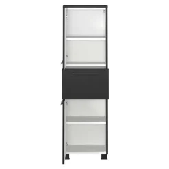Badezimmer Midischrank in Schwarz - Ostoro